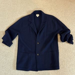 J. Crew navy blue merino sweater blazer